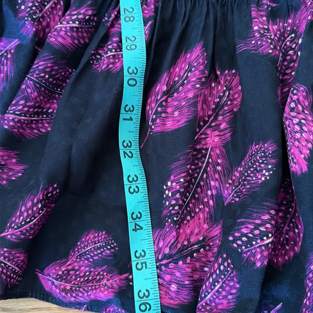 Reiss Marsali Belted Feather Print Dress Bell Sleeves Ruffled Hem Sz 4 - Picture 11 of 15